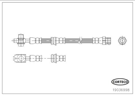 Тормозной шланг CORTECO 19036998