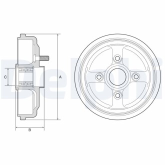 Гальмівний барабан з підшипником CHEVROLET Aveo \'\'03-12 DELPHI BFR567