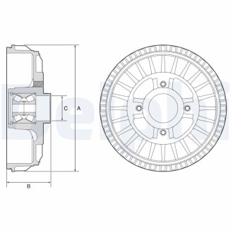 Гальмiвнi барабани з пiдшипником DELPHI BFR622