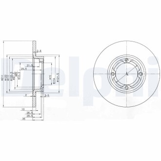 Тормозной диск DELPHI BG2533