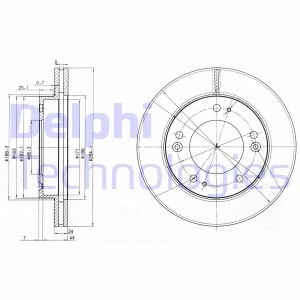 Диск гальмівний вентильований DELPHI BG3226