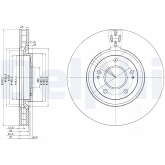 Тормозной диск DELPHI BG3988