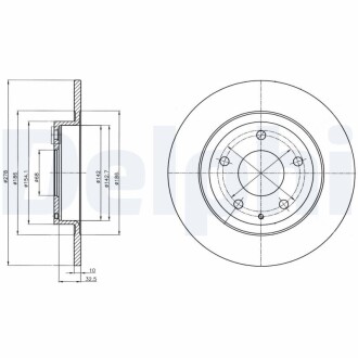 Тормозной диск DELPHI BG4534C