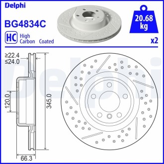 Гальмівний диск DELPHI BG4834C