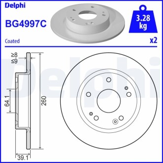 Гальмівний диск DELPHI BG4997C