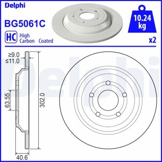 Гальмiвнi диски DELPHI BG5061C (фото 1)