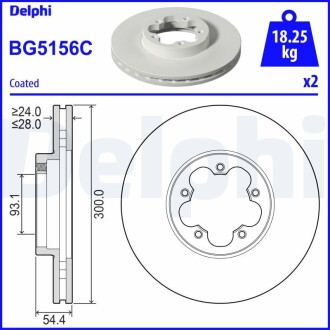 Гальмівний диск DELPHI BG5156C