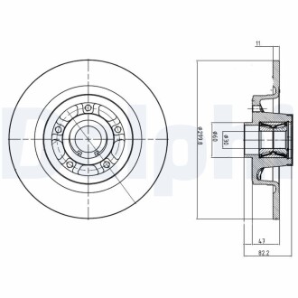 Тормозной диск DELPHI BG9027RS