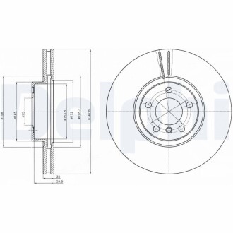 Тормозной диск DELPHI BG9063C