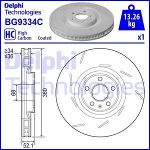 Гальмiвнi диски переднiй правий DELPHI BG9334C (фото 1)