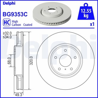 Гальмiвнi диски DELPHI BG9353C