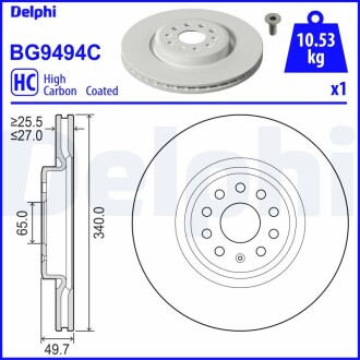 Гальмівний диск DELPHI BG9494C