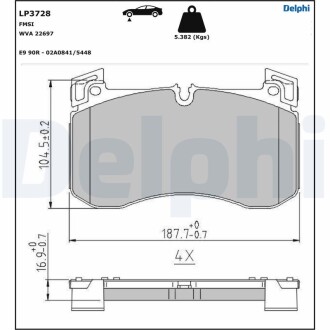 Гальмiвнi колодки дисковi DELPHI LP3728