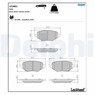 Гальмівні колодки, дискові DELPHI LP3801