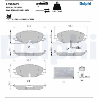 Гальмівні колодки, дискові DELPHI LP5006EV