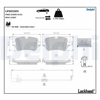 Гальмівні колодки, дискові DELPHI LP5032EV