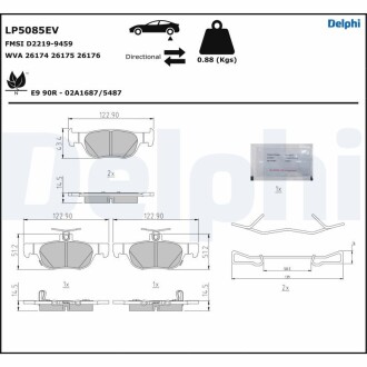 Гальмівні колодки, дискові DELPHI LP5085EV