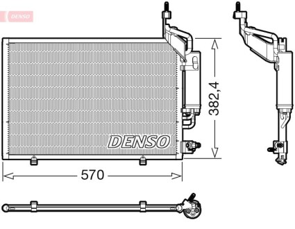 Конденсатор кондицiонера FORD Fiesta VI 1.0 2008 - DENSO DCN10050