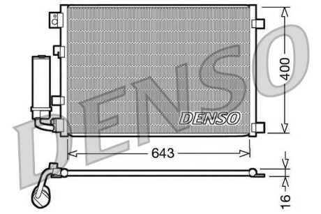 Радіатор кондиціонера 1.6MPI 16V, 2.0MPI 16V NISSAN Qashqai 07-14 DENSO DCN46002