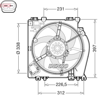 Вентилятор охолодження NISSAN Note 2006 - 2012 DENSO DER46002