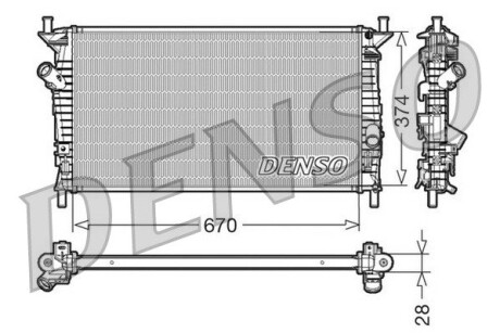 Радиатор, охлаждения дивгателя DENSO DRM10074