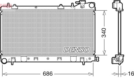 Радиатор, охлаждения дивгателя DENSO DRM36017 (фото 1)