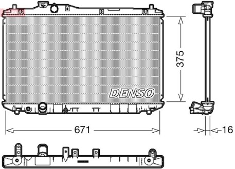 Радиатор, охлаждения дивгателя DENSO DRM40037