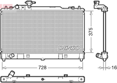 Радиатор, охлаждения дивгателя DENSO DRM44033