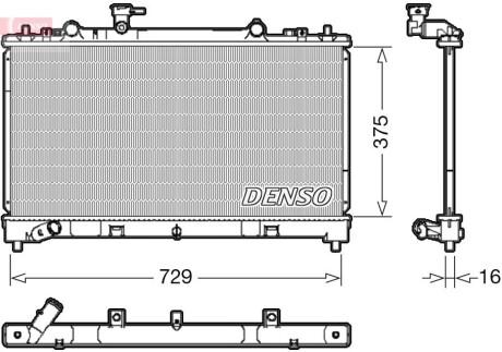 Радиатор, охлаждения дивгателя DENSO DRM44038