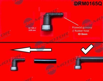 Штуцер Г-подiбний,пласт., 90°, 7,89/8 mm DR.MOTOR DRM0165Q