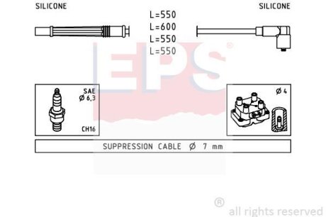 Комплект проводов зажигания EPS 1.499.246
