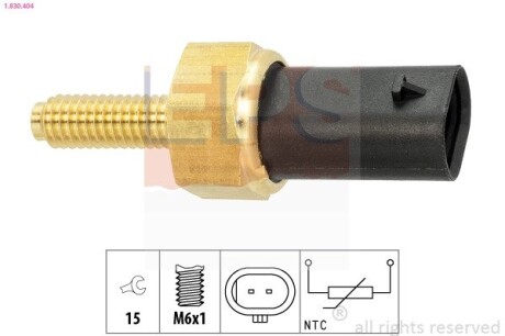 Датчик температури охолоджуючої рідини Opel Astra 1.7 CDTI 09-20/Astra K 1.0 15-/Corsa E 1.3CDTI 14-/Insignia 2.0 CDTI 14-/Zafira 2.0CDTI 15- EPS 1.830.404