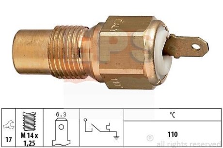 Термовыключатель, сигнальная лампа охлаждающей жидкости EPS 1.840.030 (фото 1)