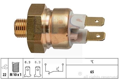 Термовыключатель, сигнальная лампа охлаждающей жидкости EPS 1.840.112