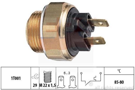 Термовыключатель, вентилятор радиатора EPS 1.850.018 (фото 1)