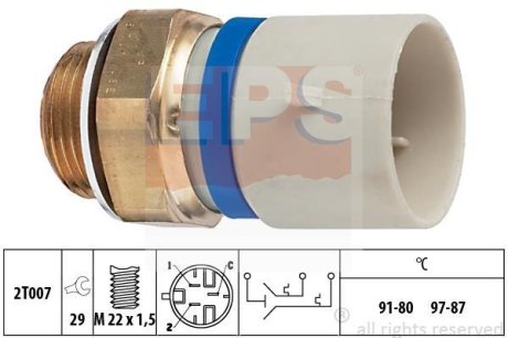 Термовыключатель, вентилятор радиатора EPS 1.850.701