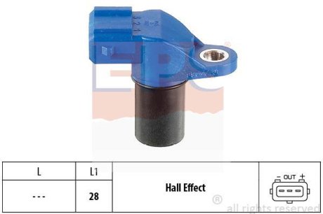Датчик, положение распределительного вала EPS 1.953.105 (фото 1)
