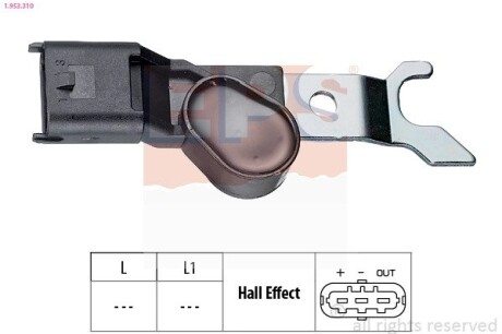 Датчик положения коленвала Opel Omega B 2.0 V16/2.2,Astra G 94-03 EPS 1 953 310