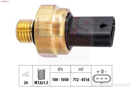 Датчик тиску масла BMW 1 (F20/F21) 114d/116d/118d/118i 15-/2 (F45/F46) 14-/X1 (F48) 14- EPS 1.980.011