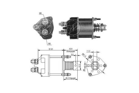 Тяговое реле, стартер ERA ZM1650