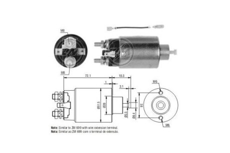 Тяговое реле, стартер ERA ZM1699