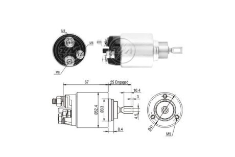 Реле втягуюче стартера ERA ZM3381