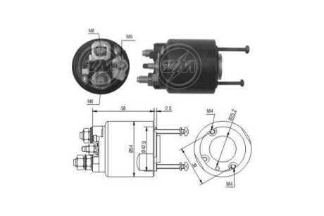 Реле втягуюче стартера ERA ZM495