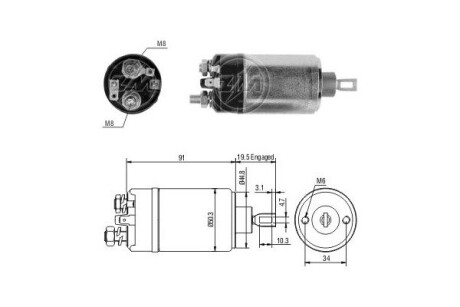 Реле втягуюче стартера ERA ZM522