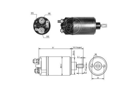 Реле втягуюче стартера ERA ZM526