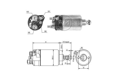 Реле втягуюче стартера ERA ZM528