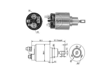 Реле втягуюче стартера ERA ZM574