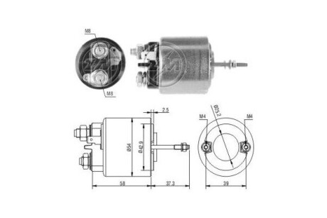 Реле втягуюче стартера ERA ZM595