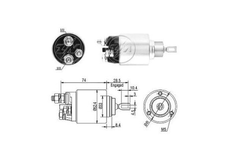 Реле втягуюче стартера ERA ZM6381