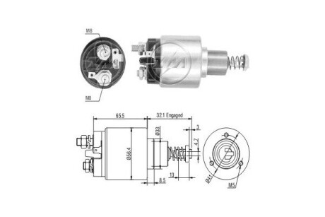 Реле втягуюче стартера ERA ZM676